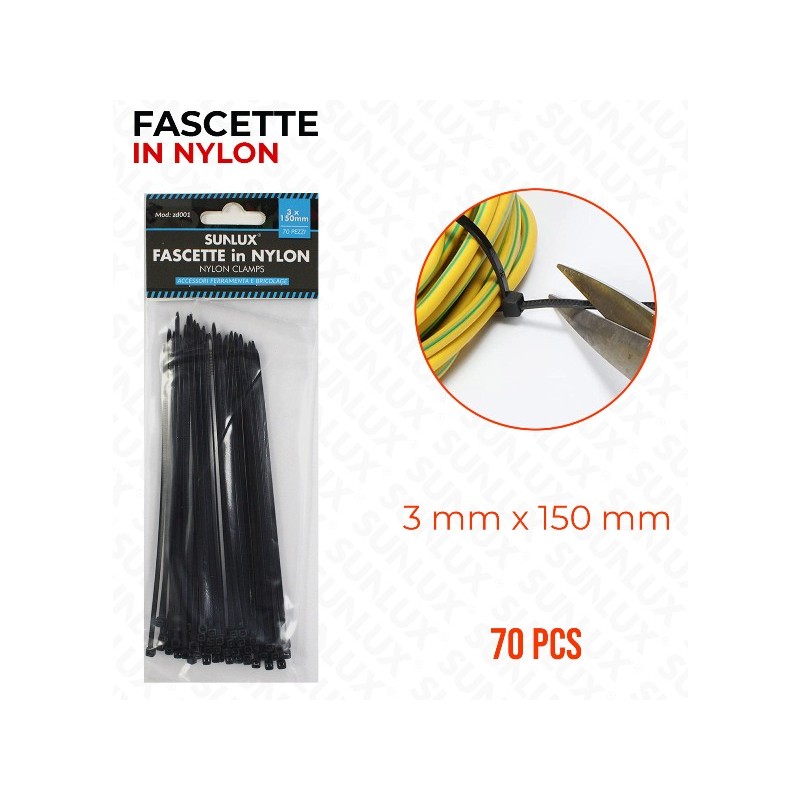 FASCETTA NYLON 150 MM NERO