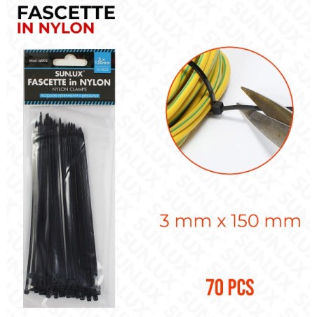 FASCETTA NYLON 150 MM NERO