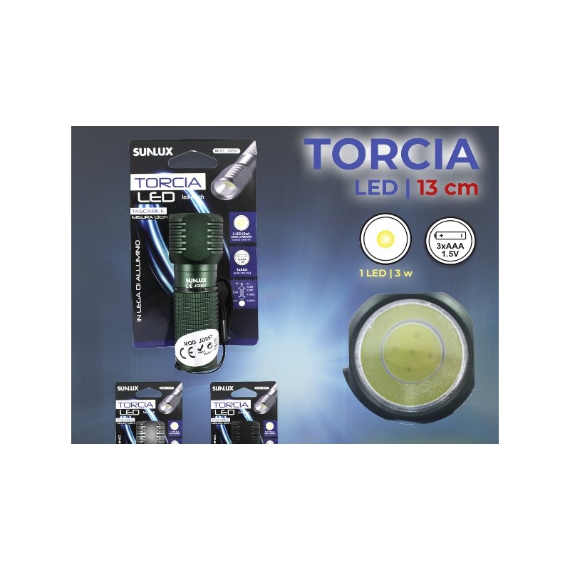 TORCIA LED JD057 COLORI ASS. 13CM/PZ DA