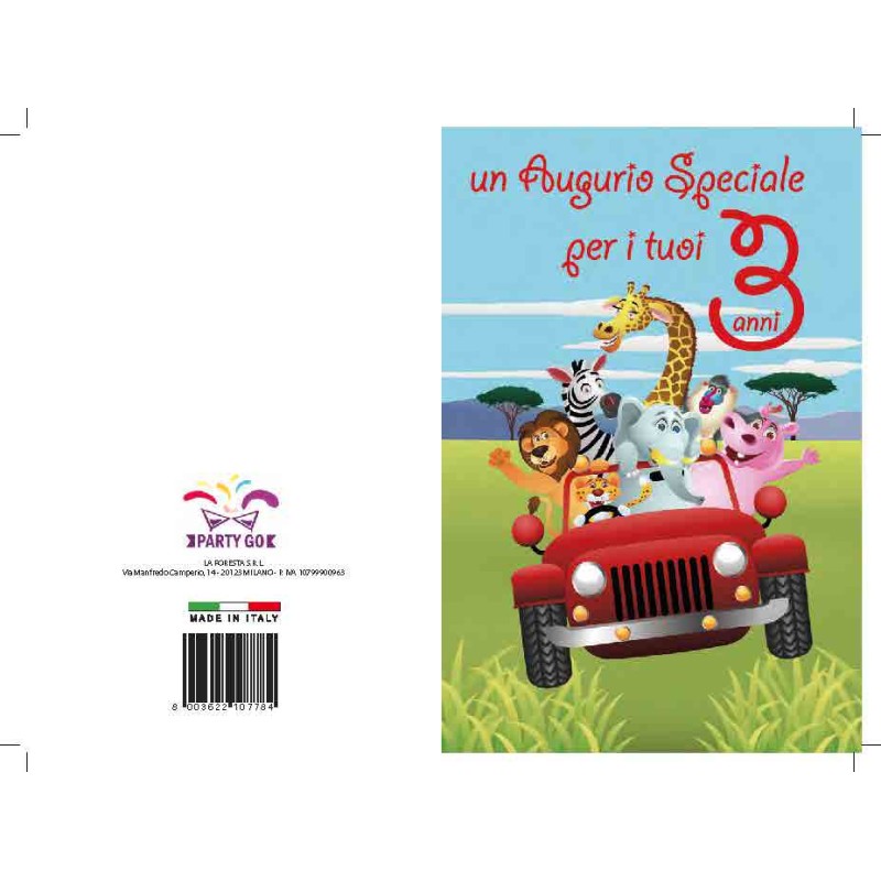 BIGLIETTI COMP.3 ANNI PZ 12 COD.7784