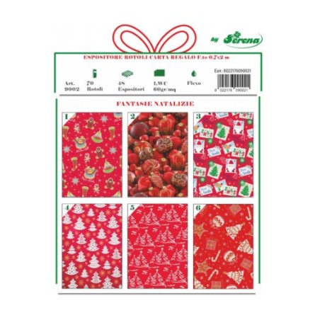 RT. CARTA NATALE 0,7 X 2 M ASS.RED