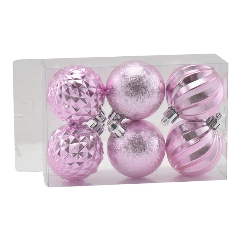 BOX 6 SFERE 5CM DECOR.LUCIDA DEC.38 ROSA