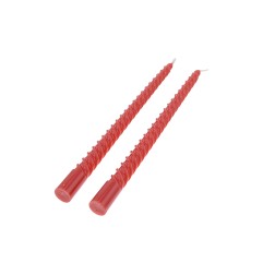 SET 2 CANDELE TORCIGLIONE 25CM ROSSO LAC