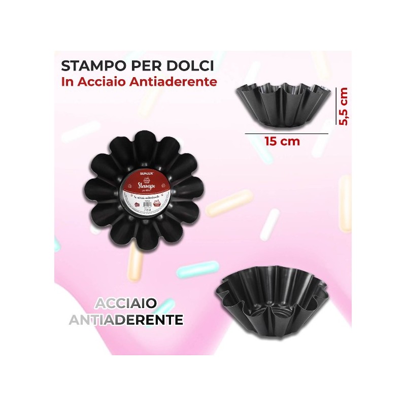 STAMPO PER DOLCI IN ACCIAIO CM.15