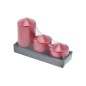 SET 3 PILLAR D.5X5/6.5/10CM ROSSO LACCAT