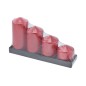 SET 4 PILLAR D.5X6/8/10/12CM ROSSO LACCA