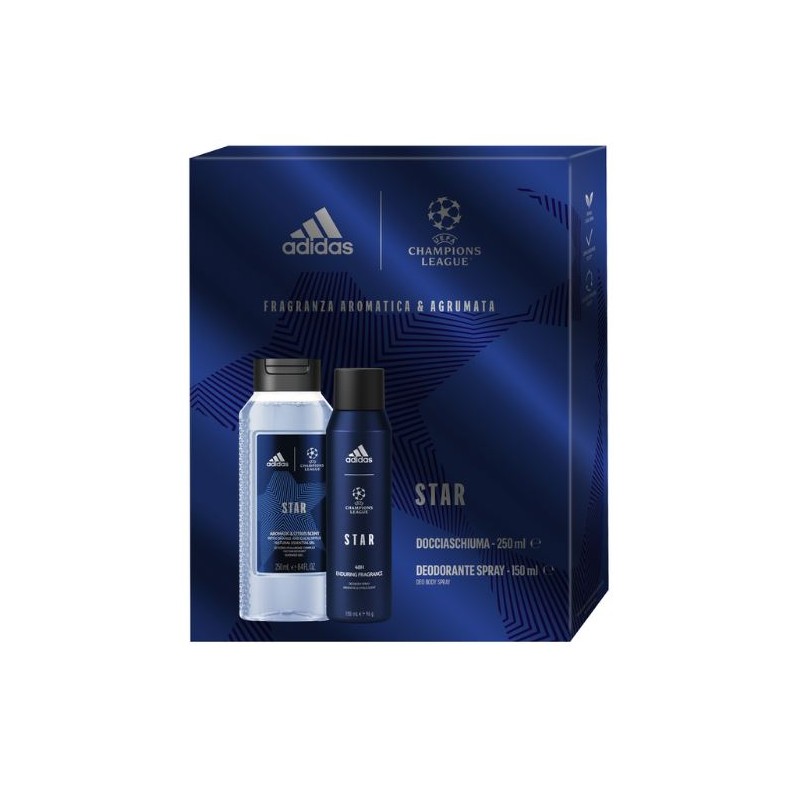 ADIDAS STAR UEFA COFFRET DEO 150ML + S/G