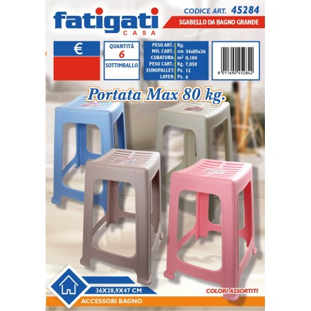 SGABELLO DA BAGNO GRANDE PORTATA 80KG