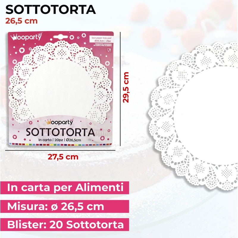 SOTTO TORTA IN CARTA D 26 5CM  20PCS  PZ