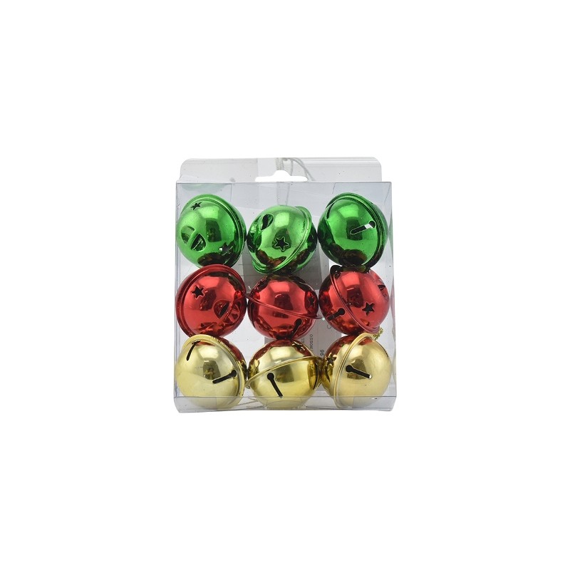 SET 9 CAMPANELLE M.1030 ORO/VERDE/ROSSO