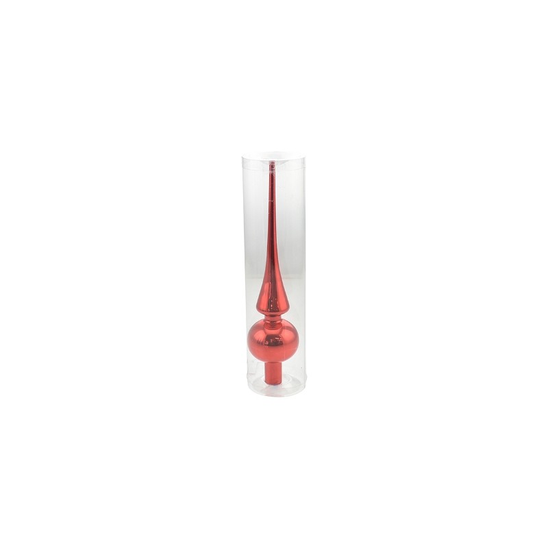 PUNTALE ALBERO IN VETRO 26CM ROSSO