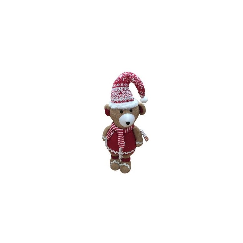 ORSO CUOCO IN TESSUTO CAPPELLO ROSSO 45CM