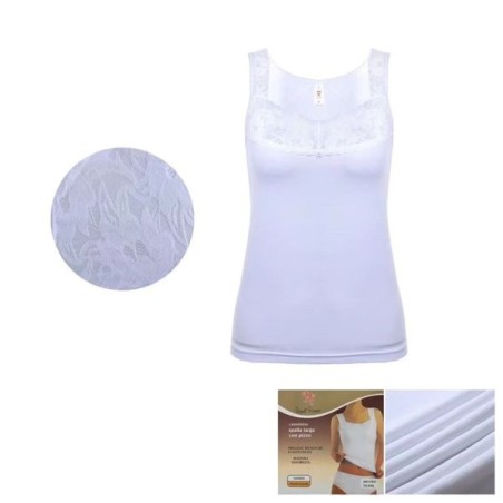 CANOTTIERA SPALLA LARGA CON PIZZO