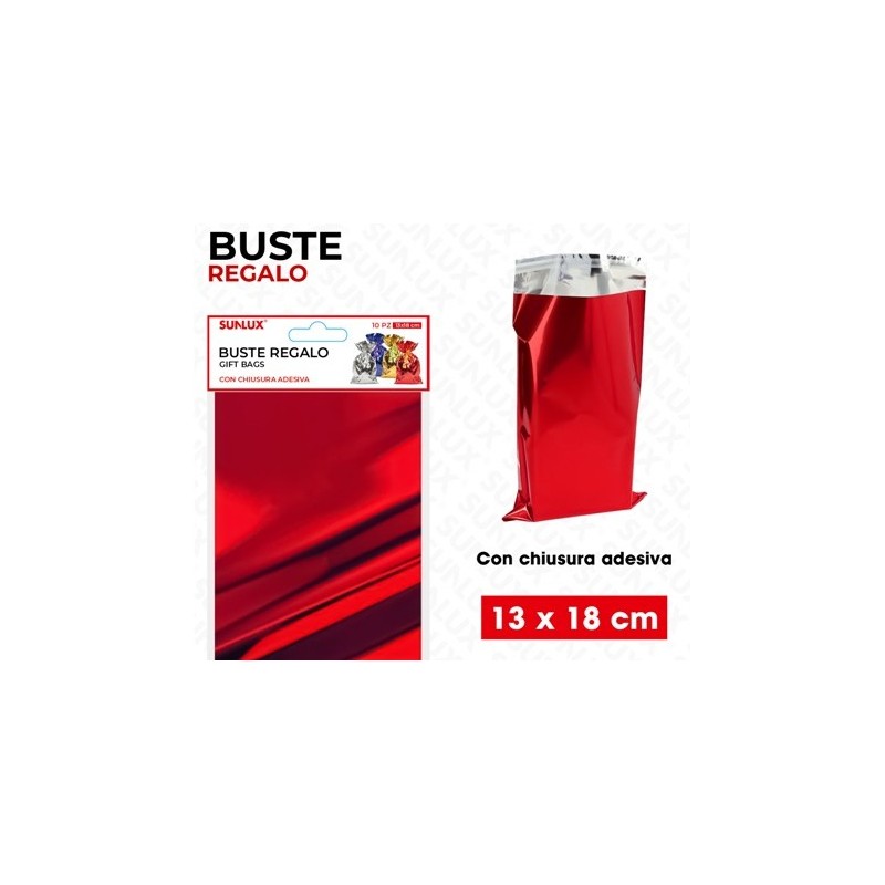 SUNLUX BUSTE REGALO ROSSO METAL ADV 10PC