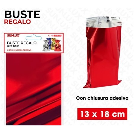 SUNLUX BUSTE REGALO ROSSO METAL ADV 10PC