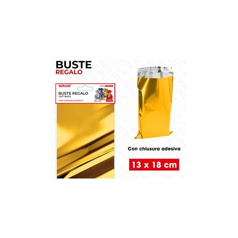 SUNLUX BUSTE REGALO ORO METAL ADV 10PCS