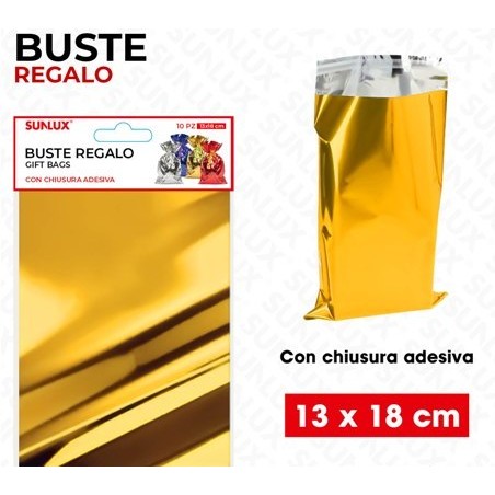 SUNLUX BUSTE REGALO ORO METAL ADV 10PCS