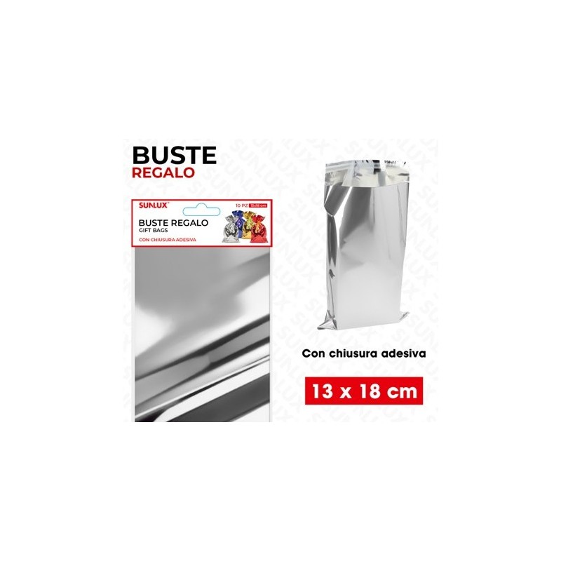 SUNLUX BUSTE REGALO ARG. METAL ADV 10PCS