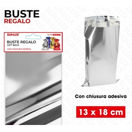 SUNLUX BUSTE REGALO ARG. METAL ADV 10PCS