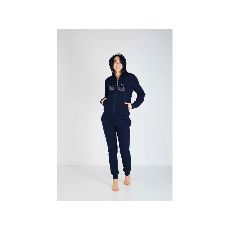 SET HOMEWEAR FULL ZIP CON CAPPUCCIO