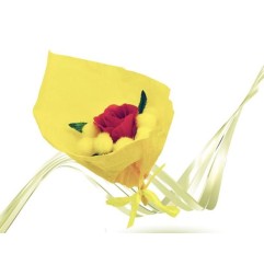 MAZZETTO MIMOSA CON ROSA ROSSA
