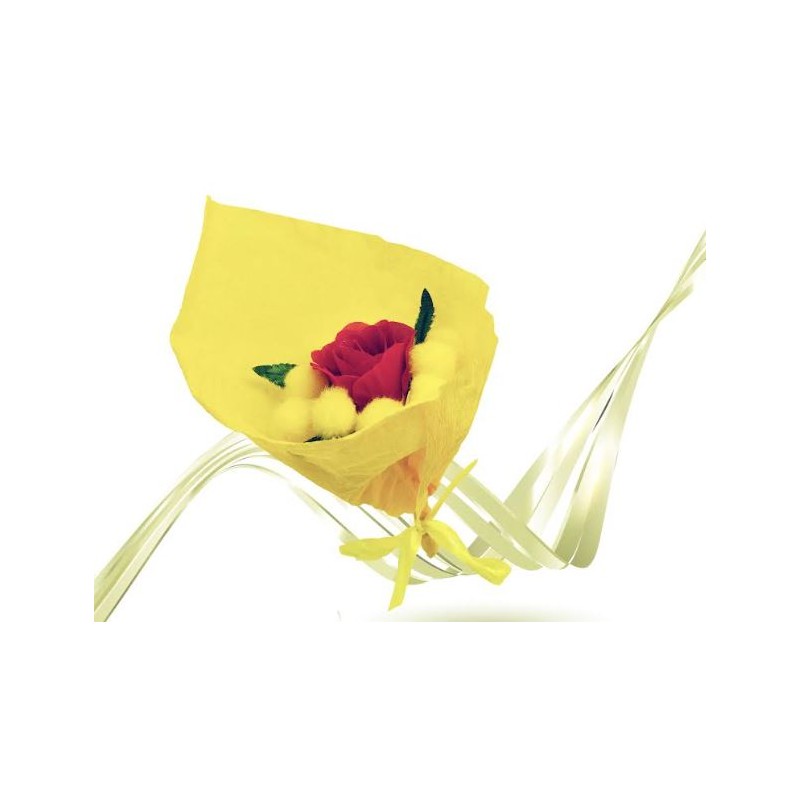 MAZZETTO MIMOSA CON ROSA ROSSA