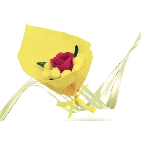 MAZZETTO MIMOSA CON ROSA ROSSA