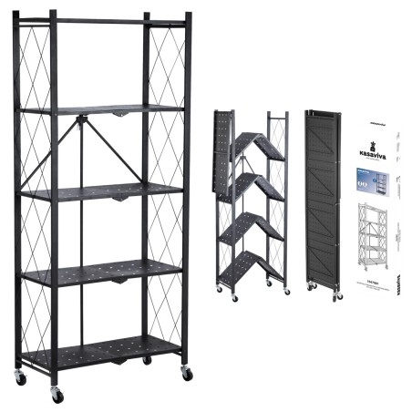 SCAFFALE PIEGHEVOLE 5 RIPIANI NEROCM.160