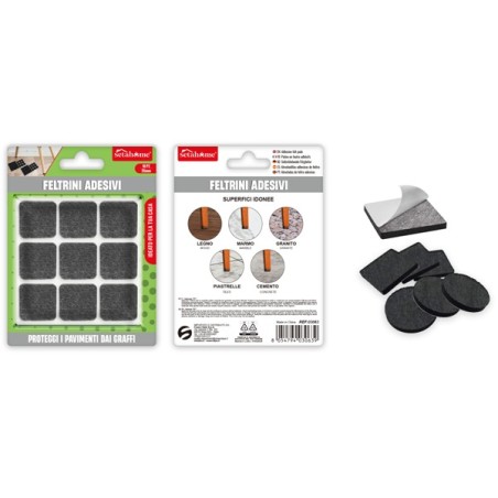 FELTRINI ADESIVI QUADRATI 25X25MM 18PZ