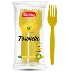 FORCHETTE IN PLASTICA GIALLE CF 25PZ