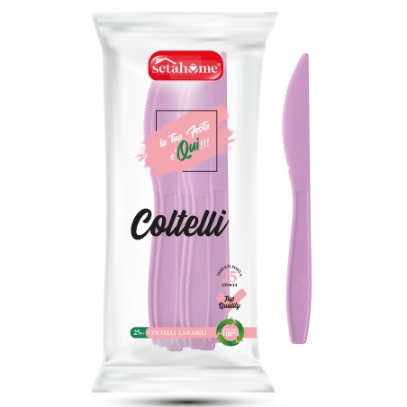 COLTELLI IN PLASTICA ROSA CF 25PZ