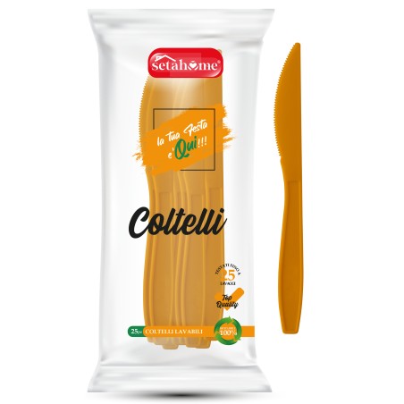 COLTELLO IN PLASTICA ARANCIONE CF 25PZ
