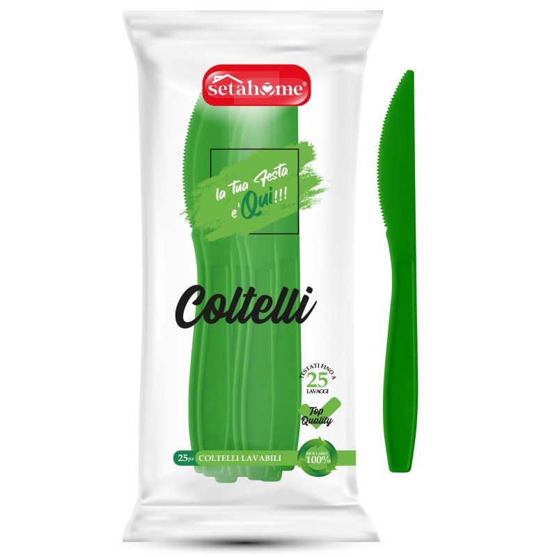 COLTELLO IN PLASTICA VERDE CF 25PZ