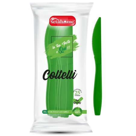 COLTELLO IN PLASTICA VERDE CF 25PZ