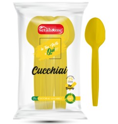 CUCCHIAI IN PLASTICA GIALLI CF 25PZ