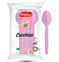 CUCCHIAI IN PLASTICA ROSA CF 25PZ