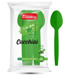 CUCCHIAI IN PLASTICA VERDI CF 25PZ