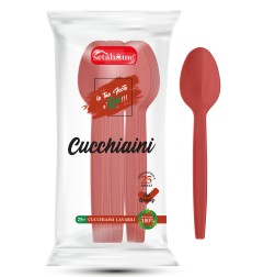 CUCCHIAINI IN PLASTICA ROSSI CF 25PZ
