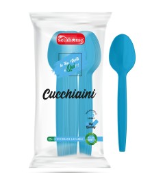 CUCCHIAINI IN PLASTICA AZZURRI CF 25PZ