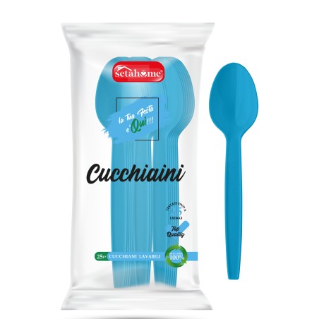 CUCCHIAINI IN PLASTICA AZZURRI CF 25PZ