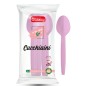 CUCCHIAINI IN PLASTICA ROSA CF 25PZ