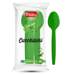 CUCCHIAINI IN PLASTICA VERDI CF 25PZ