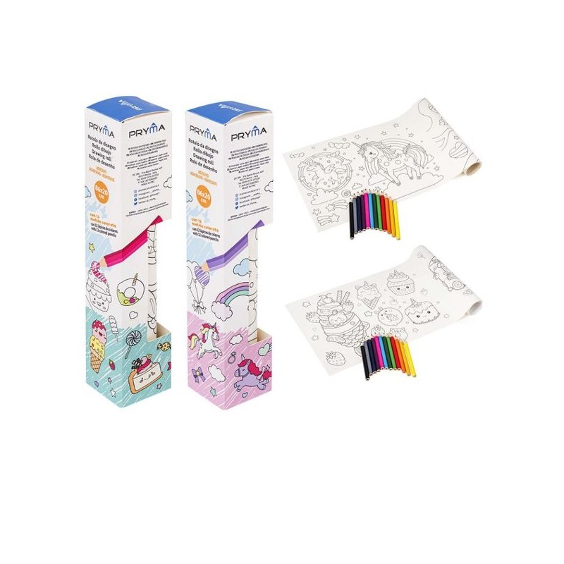 PRYMA ROTOLO DISEGNO 86X20CM +12COLORI
