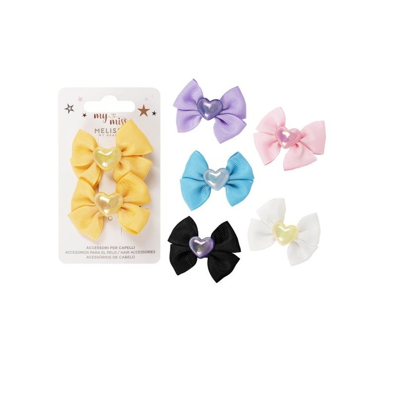 MELISSA CLIP CAPELLI FIOCCO 5.5X4.5CM 2P
