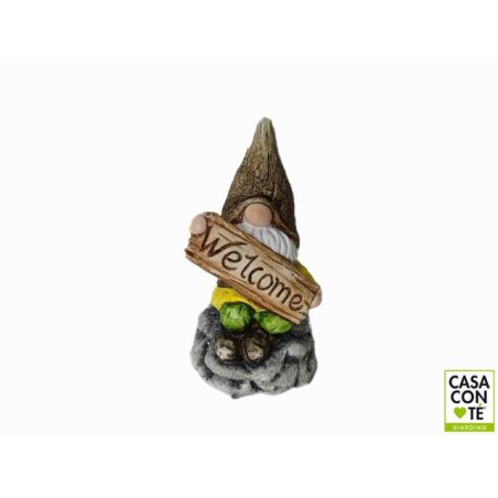 GNOMO SU ROCCIA POLIRESINA WELCOME*