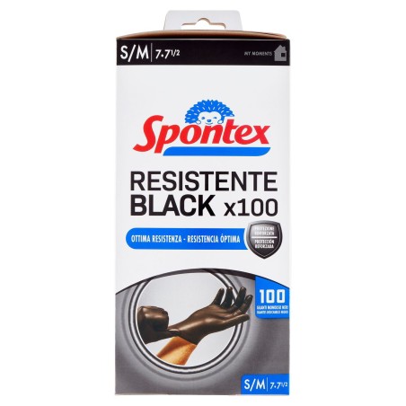 SPONTEX GUANTI NITRILE NERO PZ.100 TG.S-