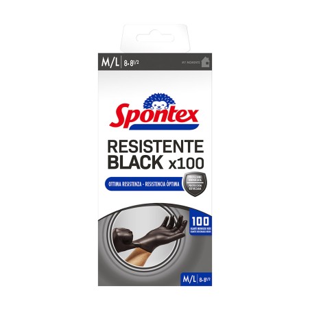 SPONTEX GUANTI NITRILE NERO PZ.100 TG.M-