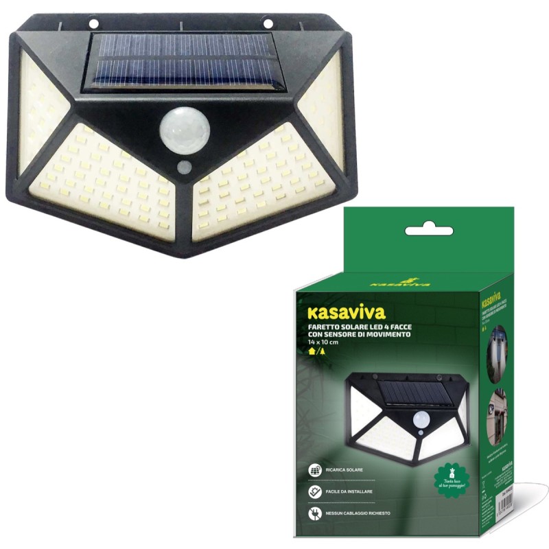 FARETTO SOLARE LED 4 FACCE C/SENSOR E MO