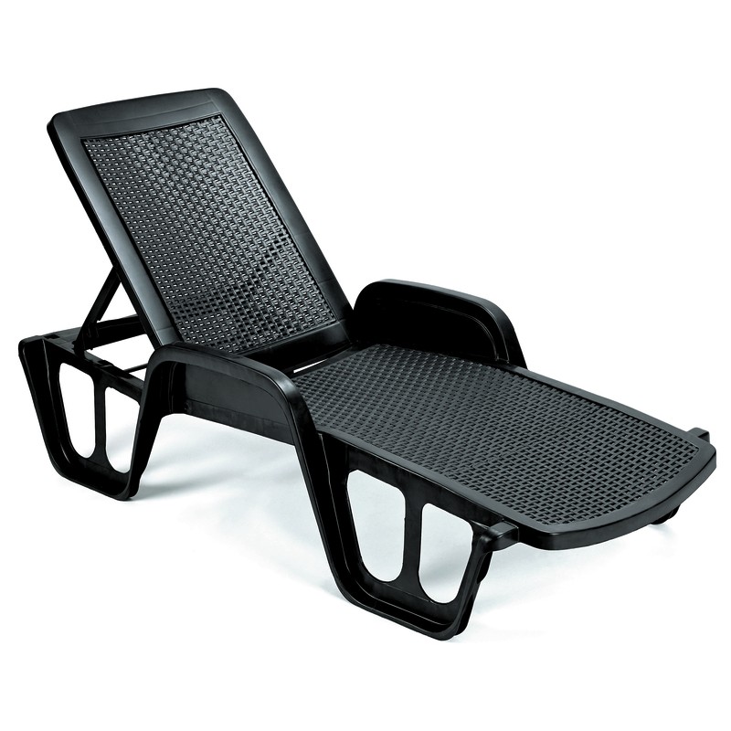 LETTINO RATTAN POOL FISSO ANTRACIT