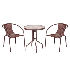 SET BISTRO  RATTAN TAVOLINO C/2SEDIE MAR